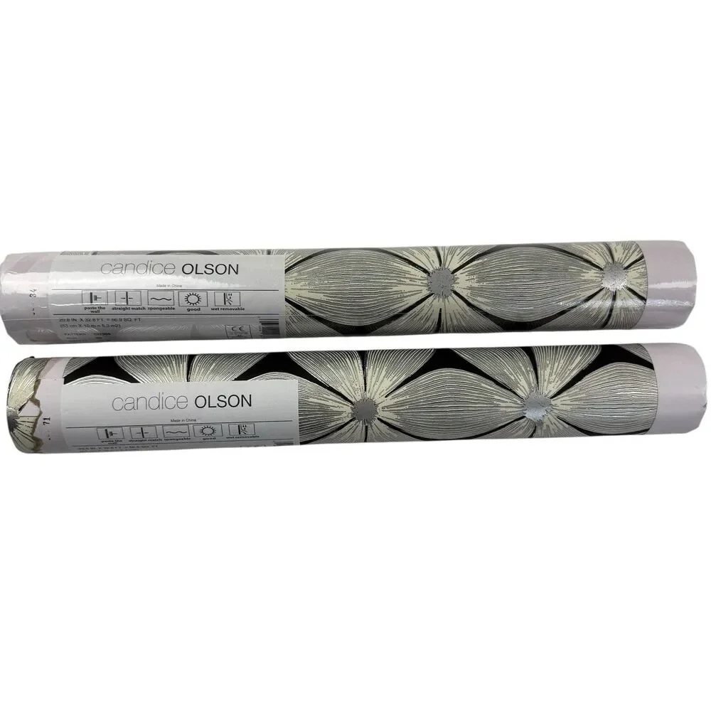 NEW 2 Rolls Candice Olson Modern Artisan II Metallic Wallpaper 112 Feet C12305